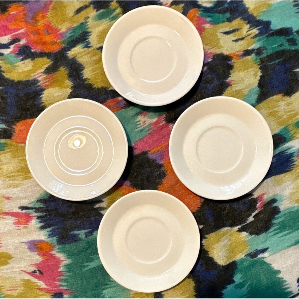 Richard Ginori White Porcelain Saucers Set of 4 Service Stackable